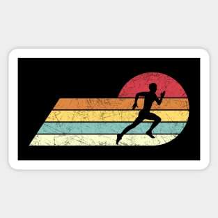 Jogging, Running Retro Distressed Style Vintage Sticker